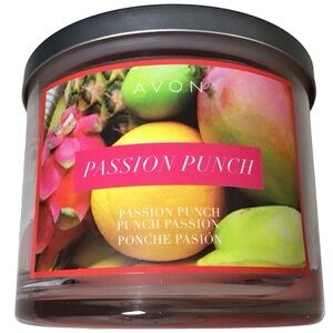 Avon Candle Passion Punch 3 Wicks Glass Jar Not Used